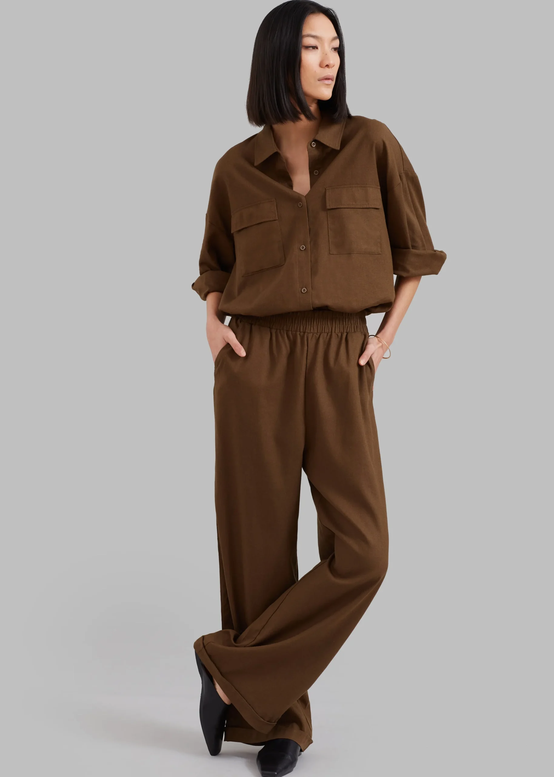 The Frankie Shop Solaqua The Resort Pant Tobacco Hot
