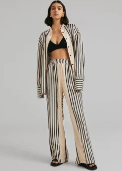 The Frankie Shop Solaqua The Resort Pant Ecru With Black Stripes Best