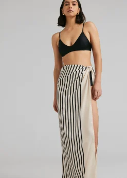 The Frankie Shop Solaqua The Sarong Ecru With Black Stripes Best