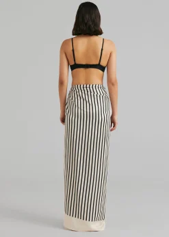 The Frankie Shop Solaqua The Sarong Ecru With Black Stripes Best