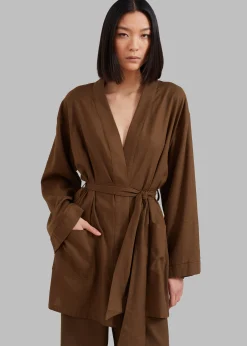 The Frankie Shop Solaqua The Short Robe Tobacco Sale