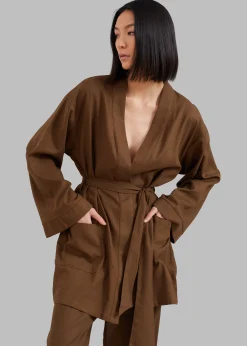 The Frankie Shop Solaqua The Short Robe Tobacco Sale