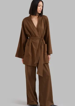 The Frankie Shop Solaqua The Short Robe Tobacco Sale