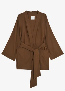 The Frankie Shop Solaqua The Short Robe Tobacco Sale