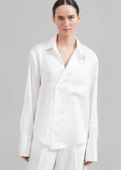 The Frankie Shop Sree Silky Shirt White Discount