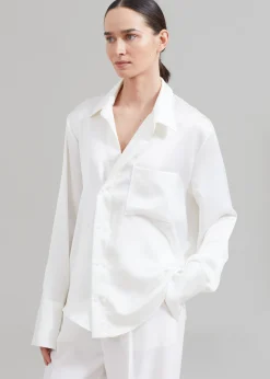 The Frankie Shop Sree Silky Shirt White Discount