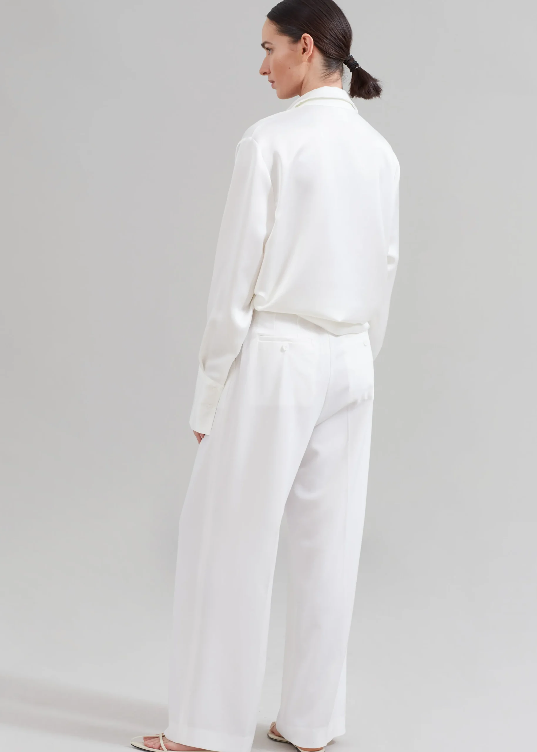 The Frankie Shop Sree Silky Shirt White Discount