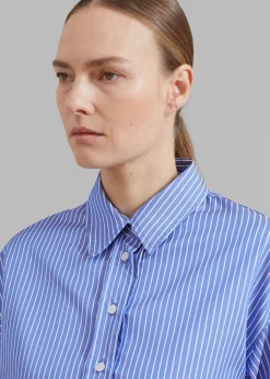The Frankie Shop Steffi Cropped Shirt White Stripe Hot