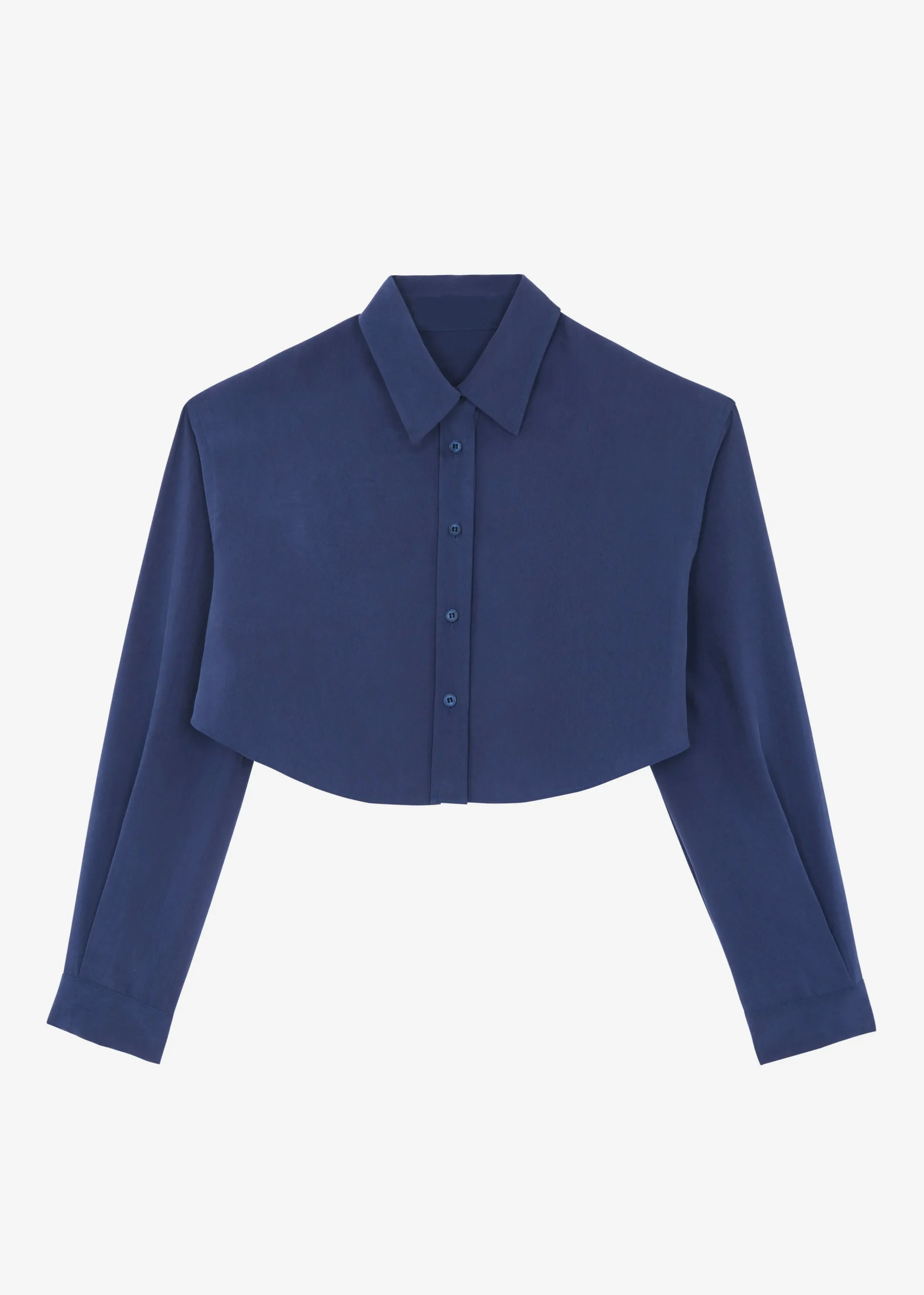 The Frankie Shop Steffi Cropped Shirt Navy Online