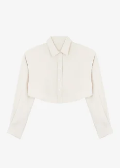 The Frankie Shop Steffi Cropped Shirt Beige Online