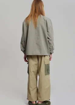 The Frankie Shop Stu Colorblock Cargo Pants Beige Combo Discount
