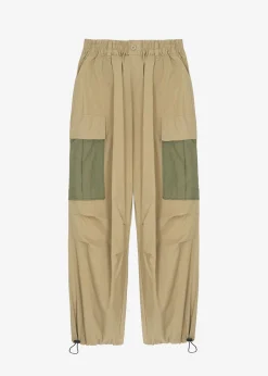 The Frankie Shop Stu Colorblock Cargo Pants Beige Combo Discount