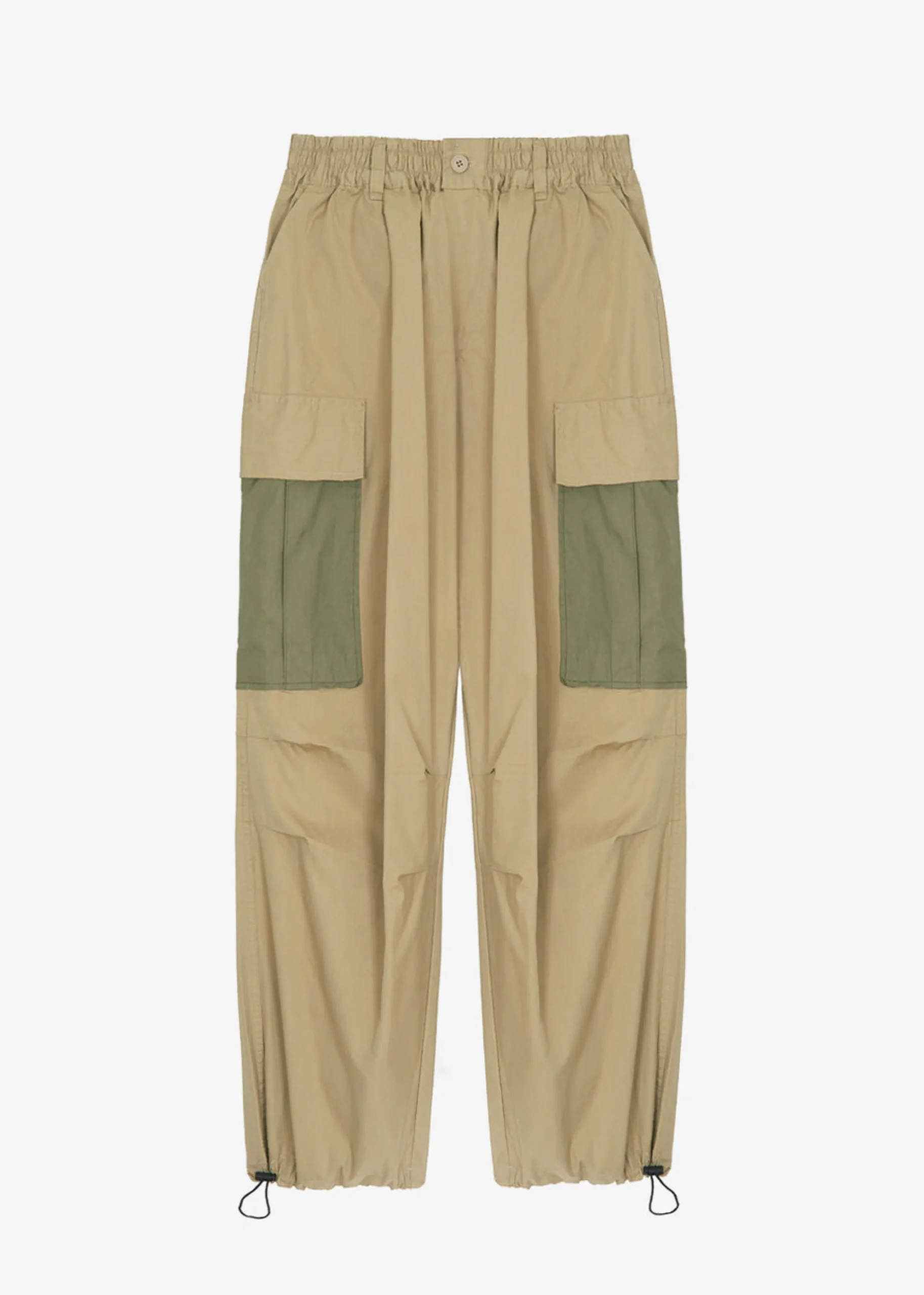 The Frankie Shop Stu Colorblock Cargo Pants Beige Combo Discount