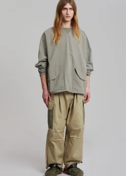 The Frankie Shop Stu Colorblock Cargo Pants Beige Combo Discount