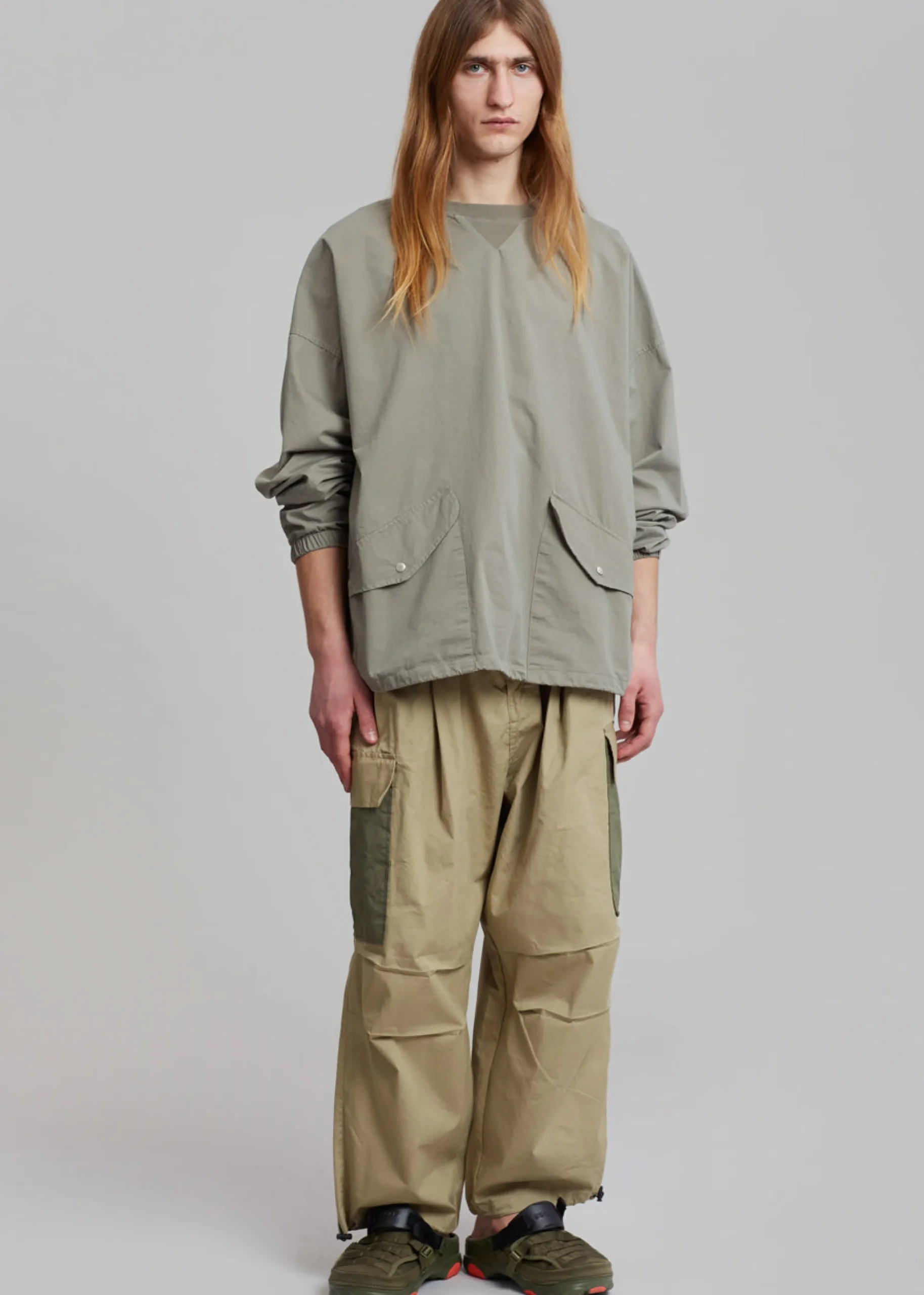The Frankie Shop Stu Colorblock Cargo Pants Beige Combo Discount