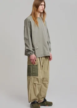 The Frankie Shop Stu Colorblock Cargo Pants Beige Combo Discount
