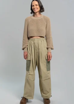 The Frankie Shop Stu Colorblock Cargo Pants Beige Combo Discount