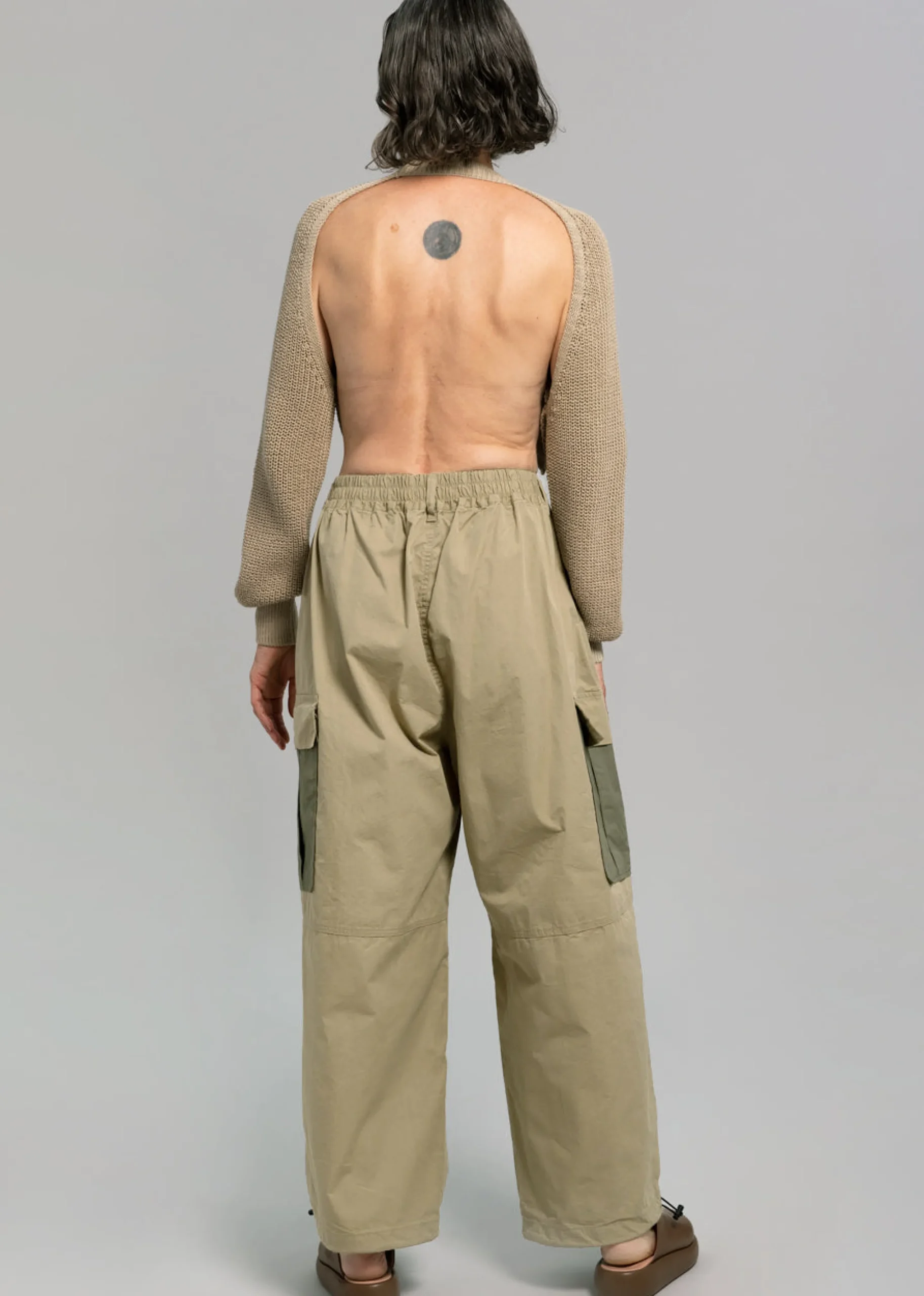 The Frankie Shop Stu Colorblock Cargo Pants Beige Combo Discount