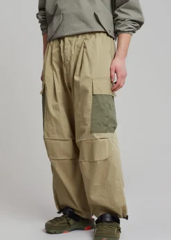 The Frankie Shop Stu Colorblock Cargo Pants Beige Combo Discount