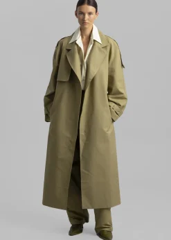 The Frankie Shop Suzanne Trench Coat Khaki Hot
