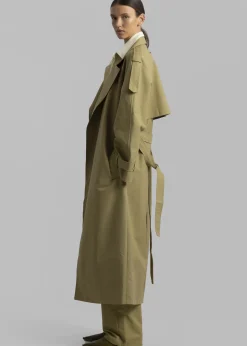 The Frankie Shop Suzanne Trench Coat Khaki Hot