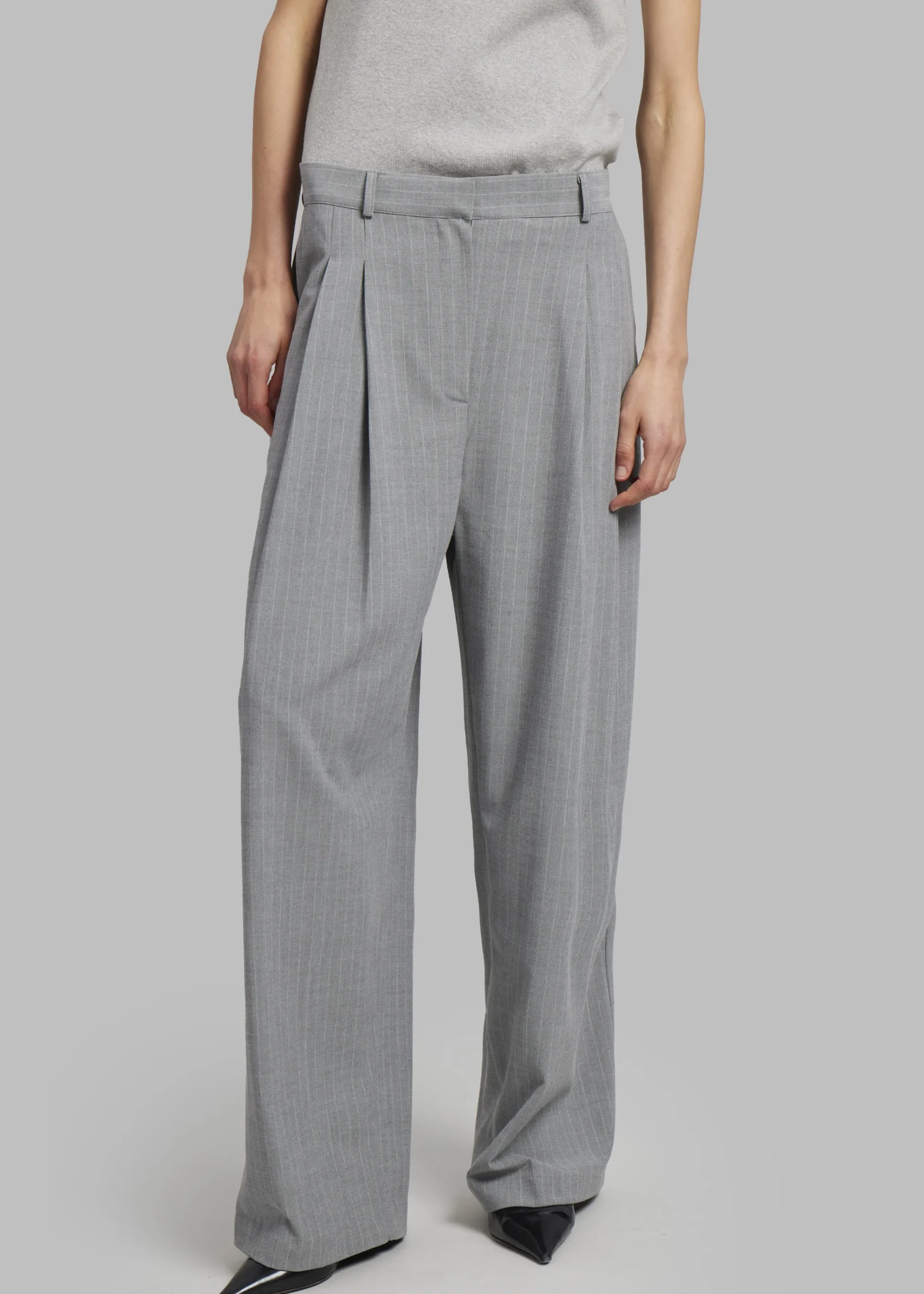 The Frankie Shop Sybil Trousers Grey Pinstripe Outlet