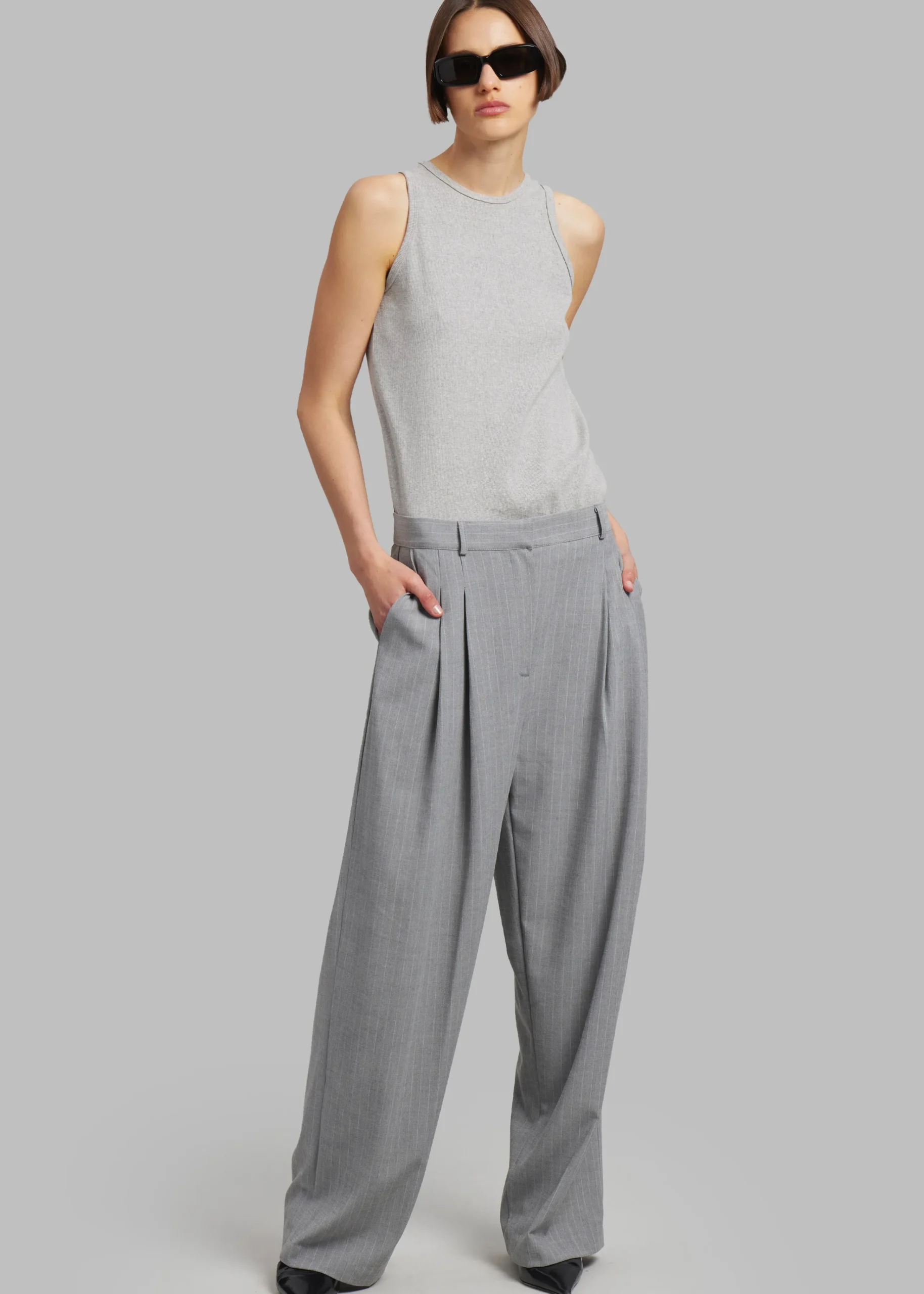 The Frankie Shop Sybil Trousers Grey Pinstripe Outlet