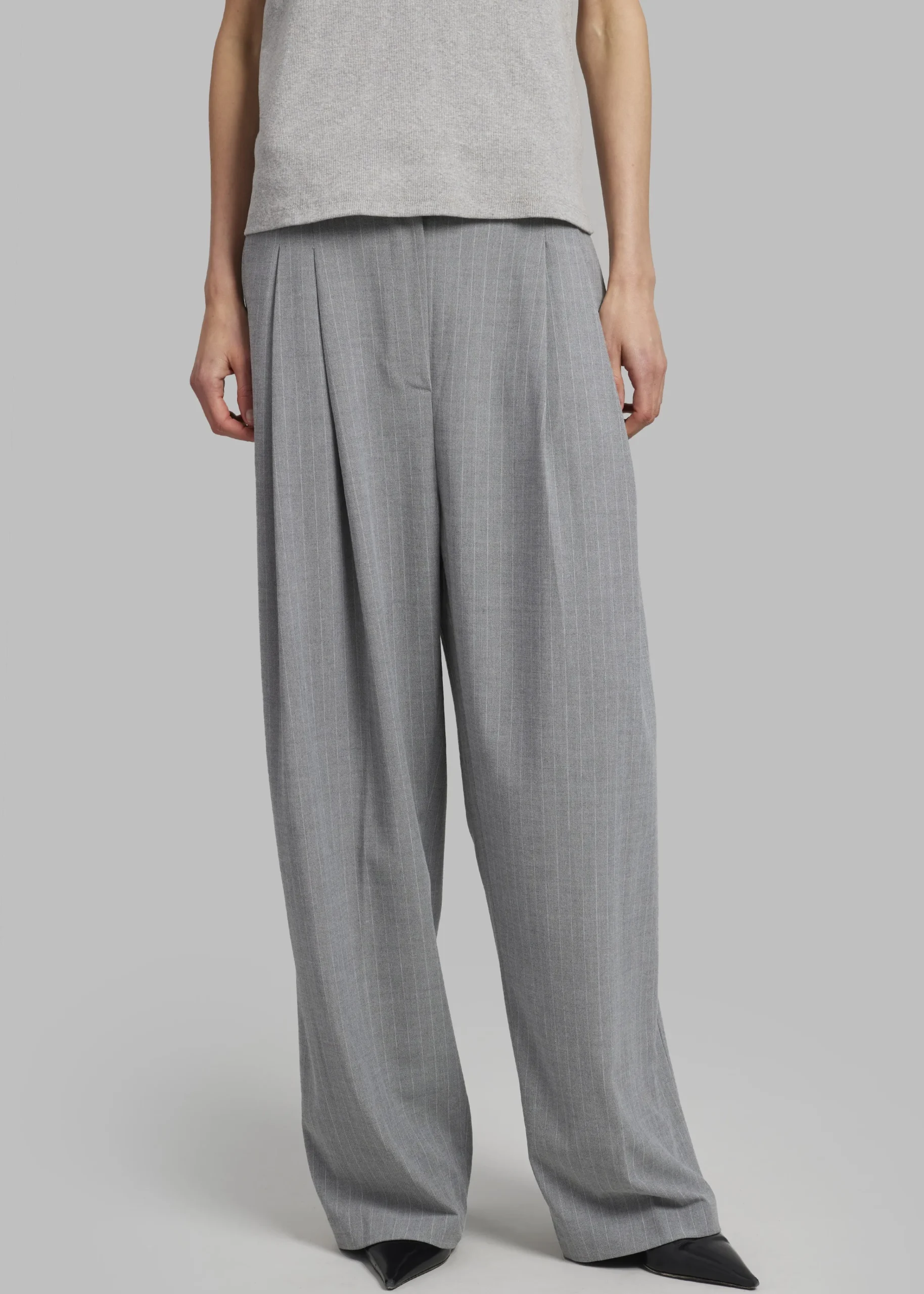 The Frankie Shop Sybil Trousers Grey Pinstripe Outlet