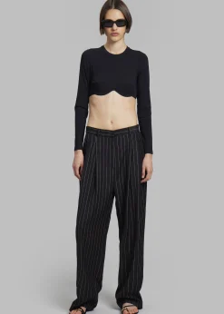 The Frankie Shop Sybil Trousers Black Pinstripe Online