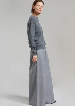 The Frankie Shop Sydney Wide Leather Pants Grey Clearance