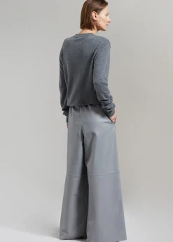 The Frankie Shop Sydney Wide Leather Pants Grey Clearance