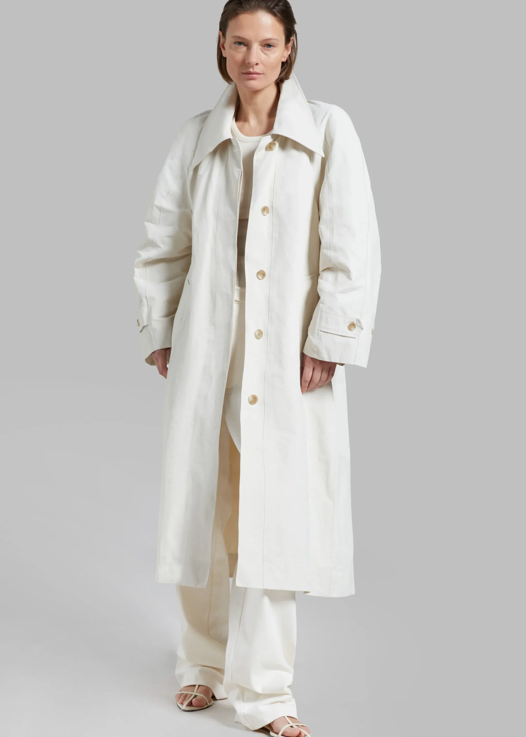 The Frankie Shop Tal Trench Coat Cream Sale