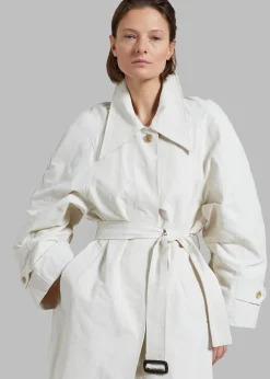 The Frankie Shop Tal Trench Coat Cream Sale
