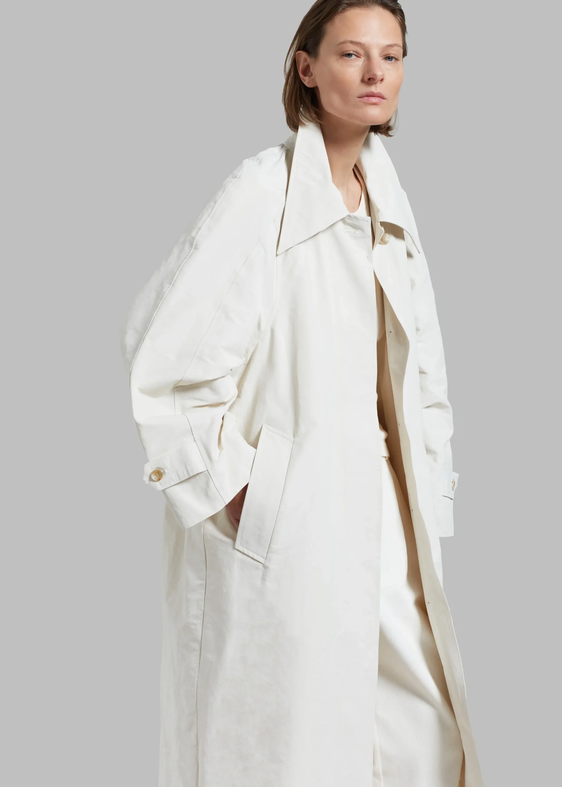 The Frankie Shop Tal Trench Coat Cream Sale