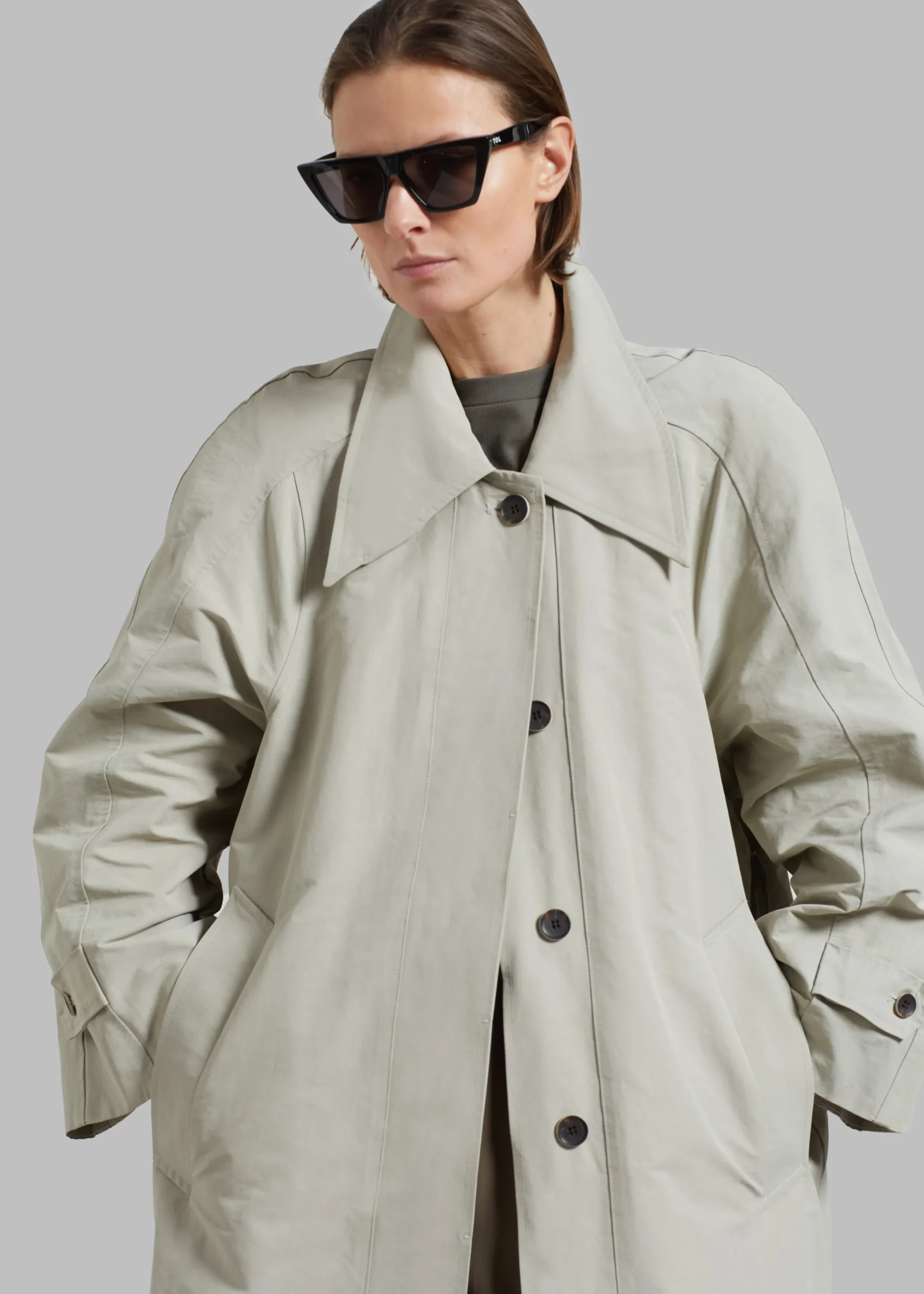 The Frankie Shop Tal Trench Coat Pale Khaki Outlet