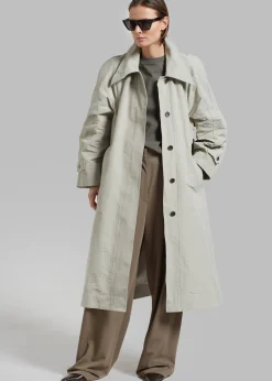 The Frankie Shop Tal Trench Coat Pale Khaki Outlet