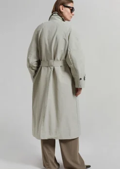 The Frankie Shop Tal Trench Coat Pale Khaki Outlet