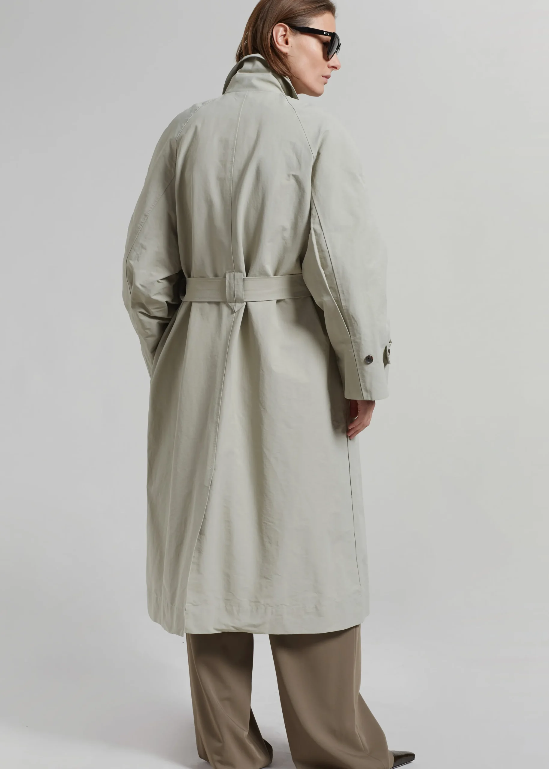 The Frankie Shop Tal Trench Coat Pale Khaki Outlet