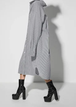 The Frankie Shop Talia Shirt Dress Black/White Stripe Clearance