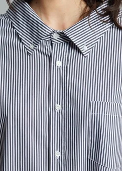 The Frankie Shop Talia Shirt Dress Black/White Stripe Clearance