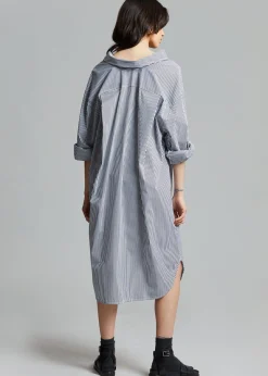 The Frankie Shop Talia Shirt Dress Black/White Stripe Clearance