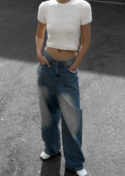 The Frankie Shop Tanner Bleach Jeans Worn Wash Clearance