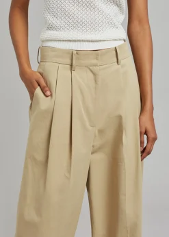 The Frankie Shop Tansy Cotton Pants Camel Discount