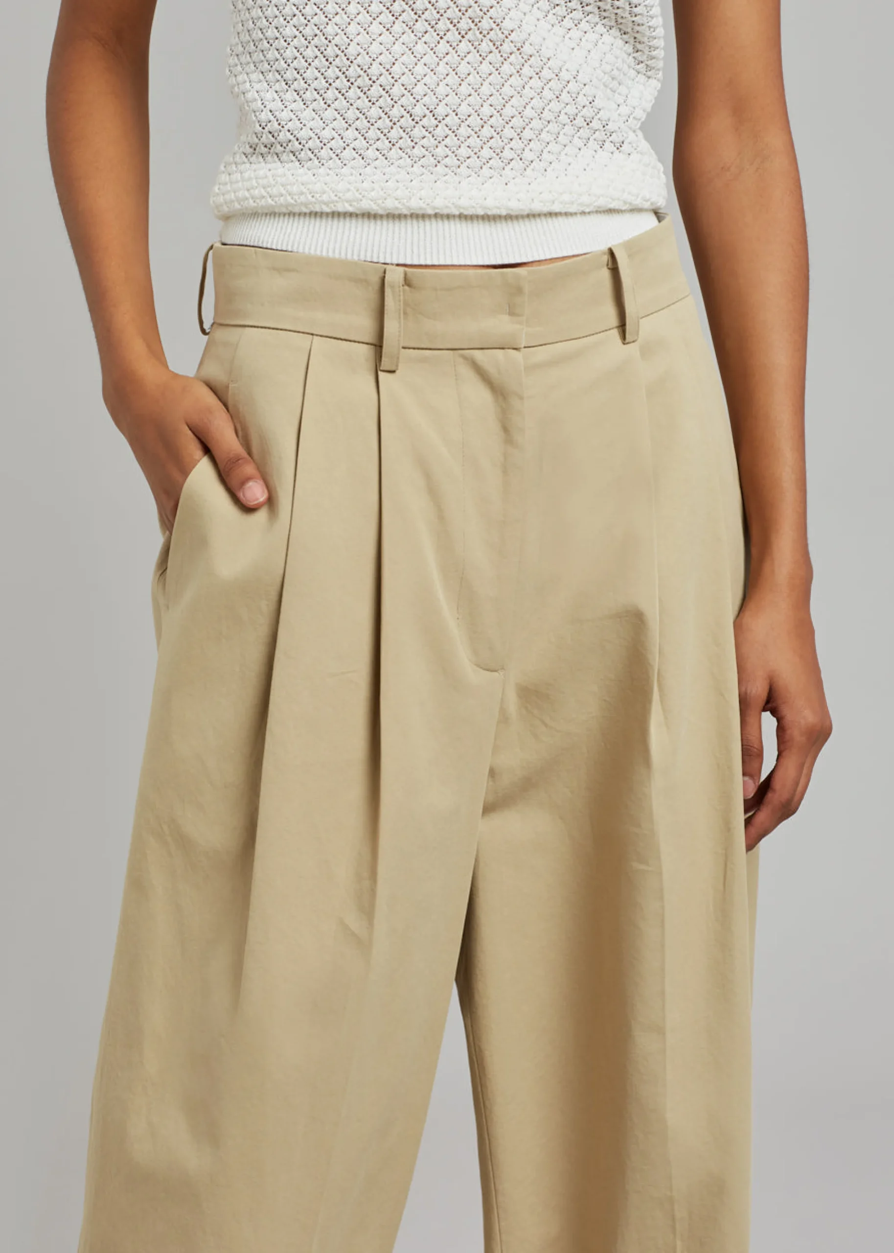 The Frankie Shop Tansy Cotton Pants Camel Discount