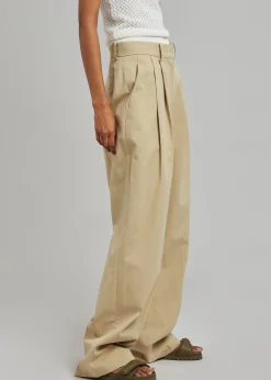 The Frankie Shop Tansy Cotton Pants Camel Discount