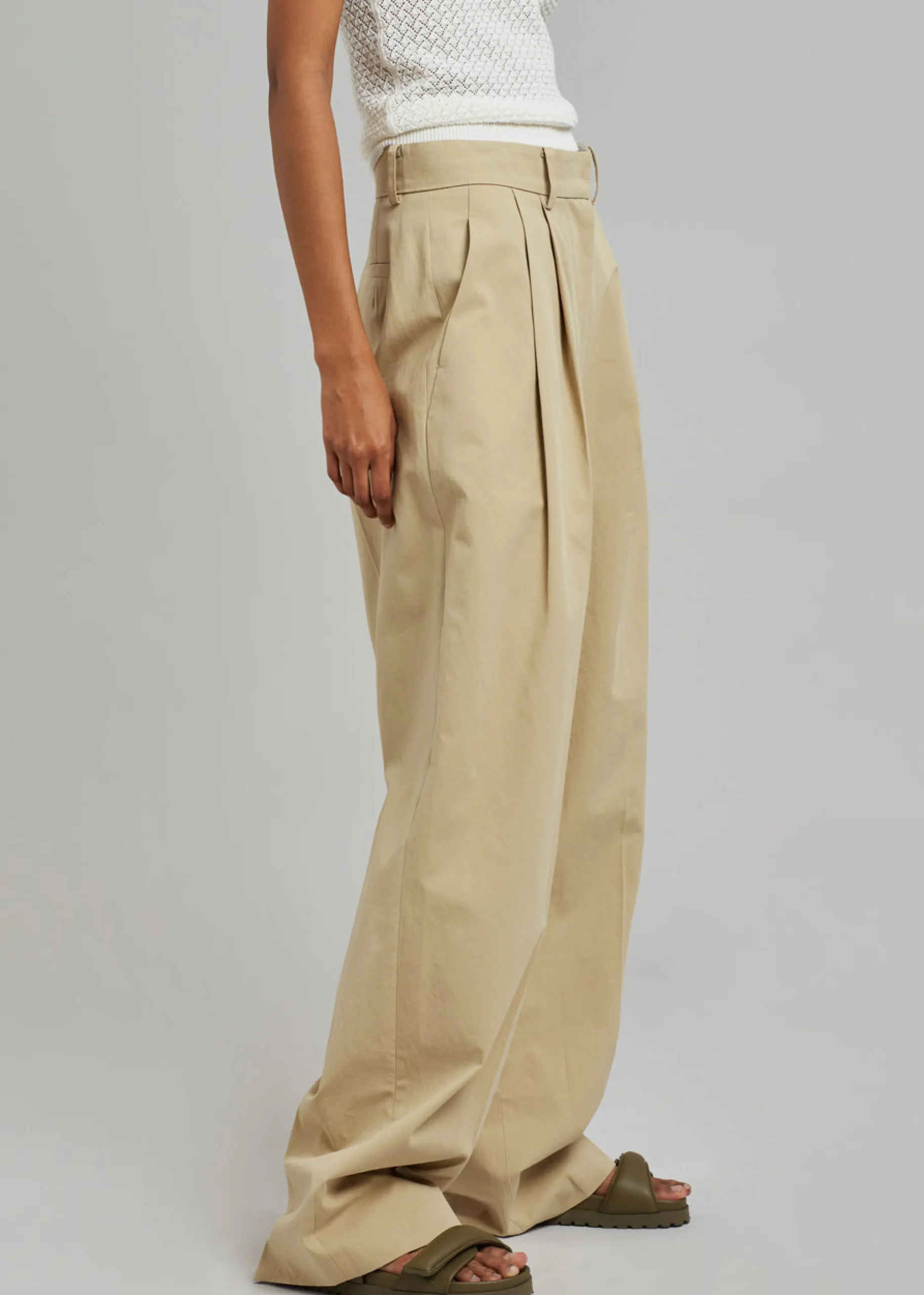 The Frankie Shop Tansy Cotton Pants Camel Discount