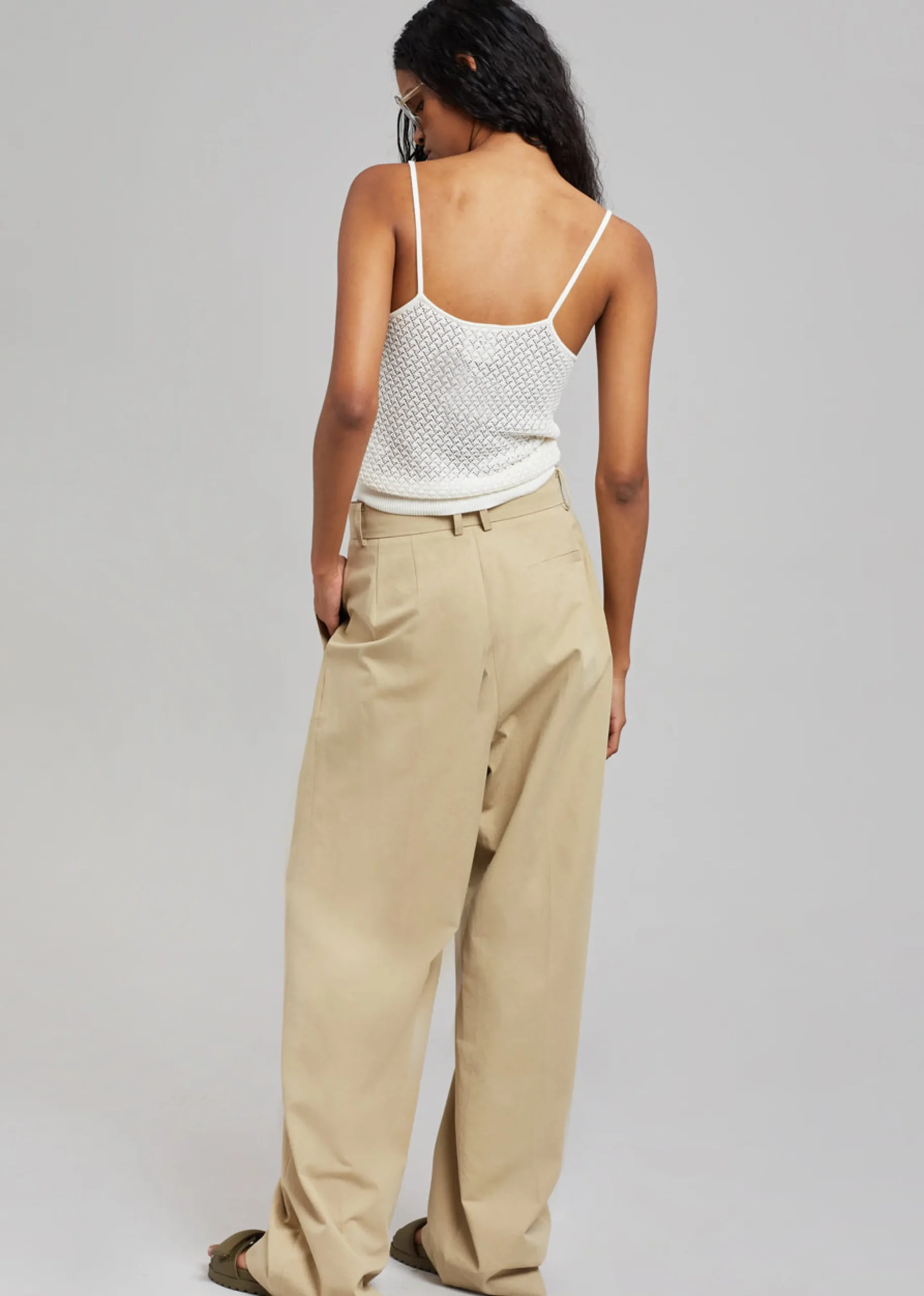 The Frankie Shop Tansy Cotton Pants Camel Discount