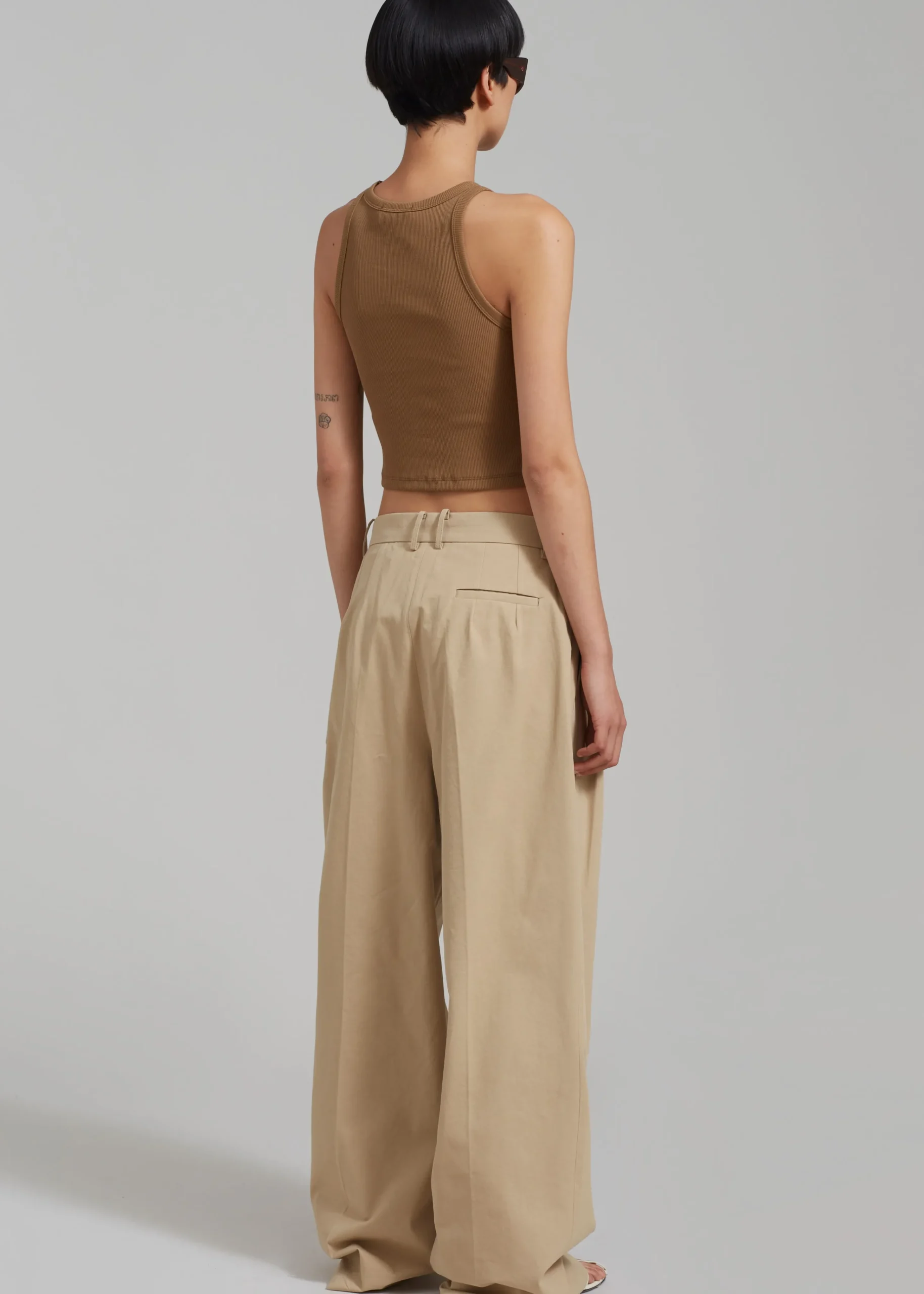 The Frankie Shop Tansy Cotton Pants Camel Discount