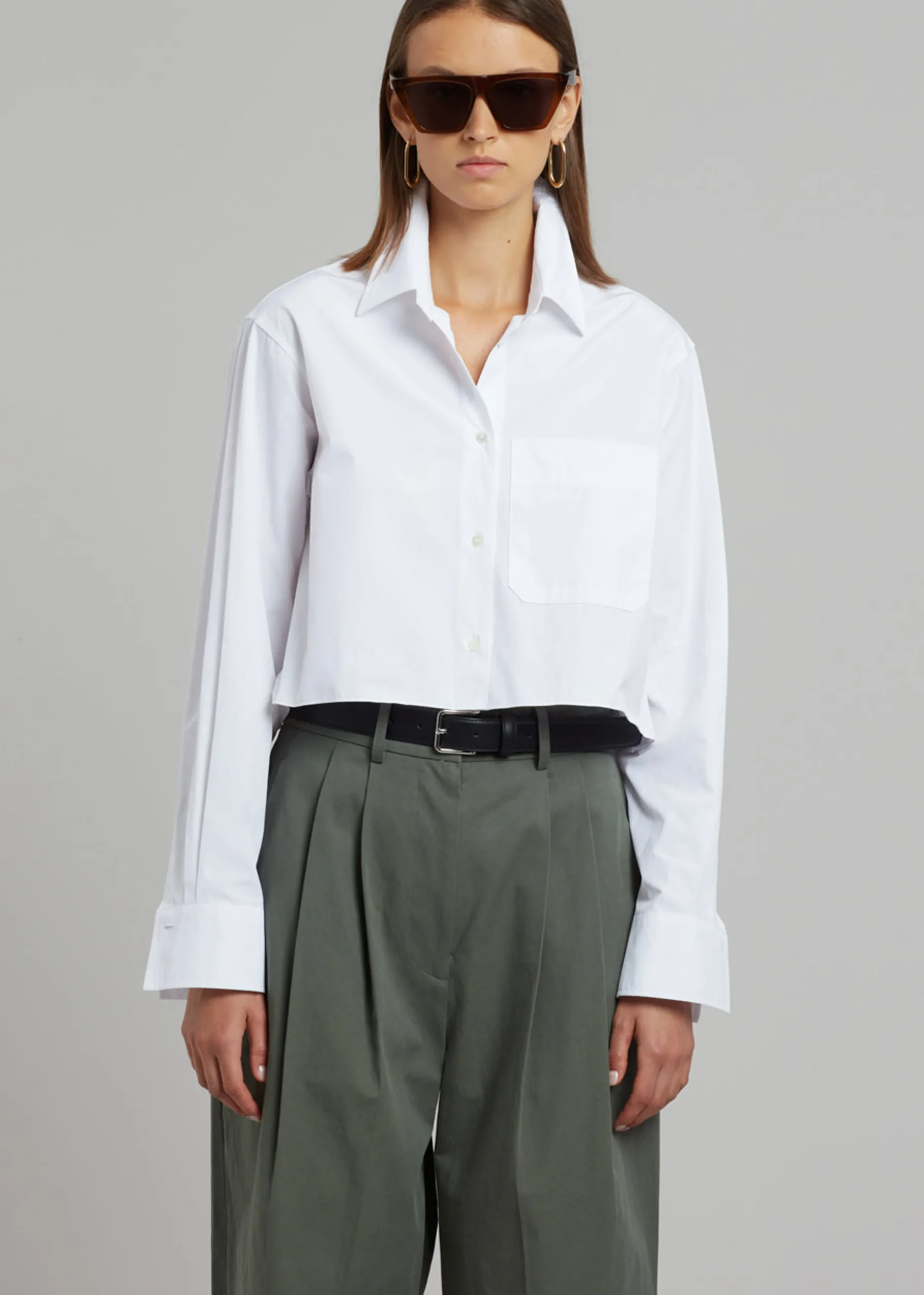 The Frankie Shop Tansy Cotton Pants Olive Sale