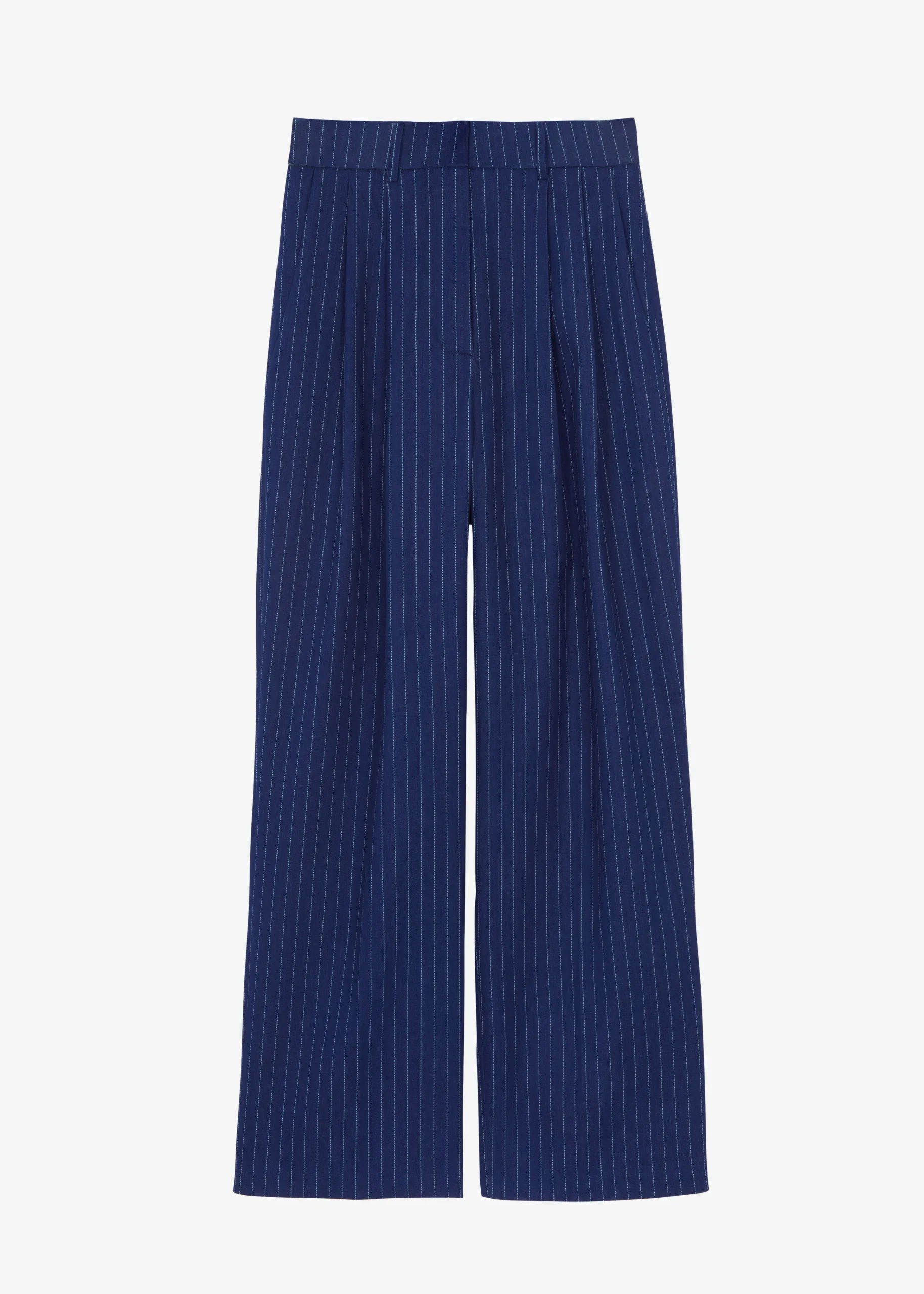 The Frankie Shop Tansy Denim Pants Navy Pinstripe Discount
